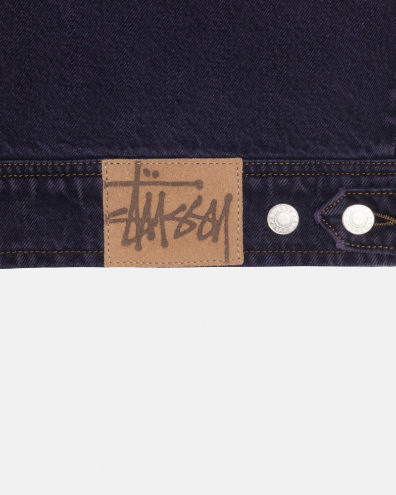 Stussy Zip Robocze Jacket Denim - Unisex Jackets Outerwear Czarne | PLNEJ11220