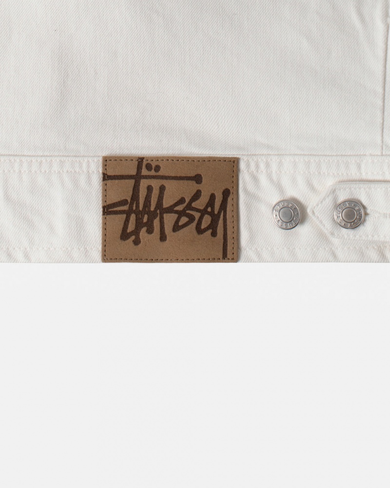 Stussy Zip Robocze Jacket Overdyed - Unisex Jackets Beżowe | YPLVQ28730